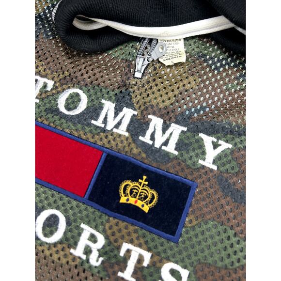 VTG 90s Tommy Hilfiger Camo Mesh Shirt and Shorts Set Size L - Picture 3 of 16